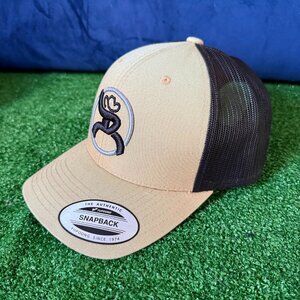 Hooey Roughy Rodeo Trucker Hat Tan Black Mesh Snapback Yupoong Western Cap OS